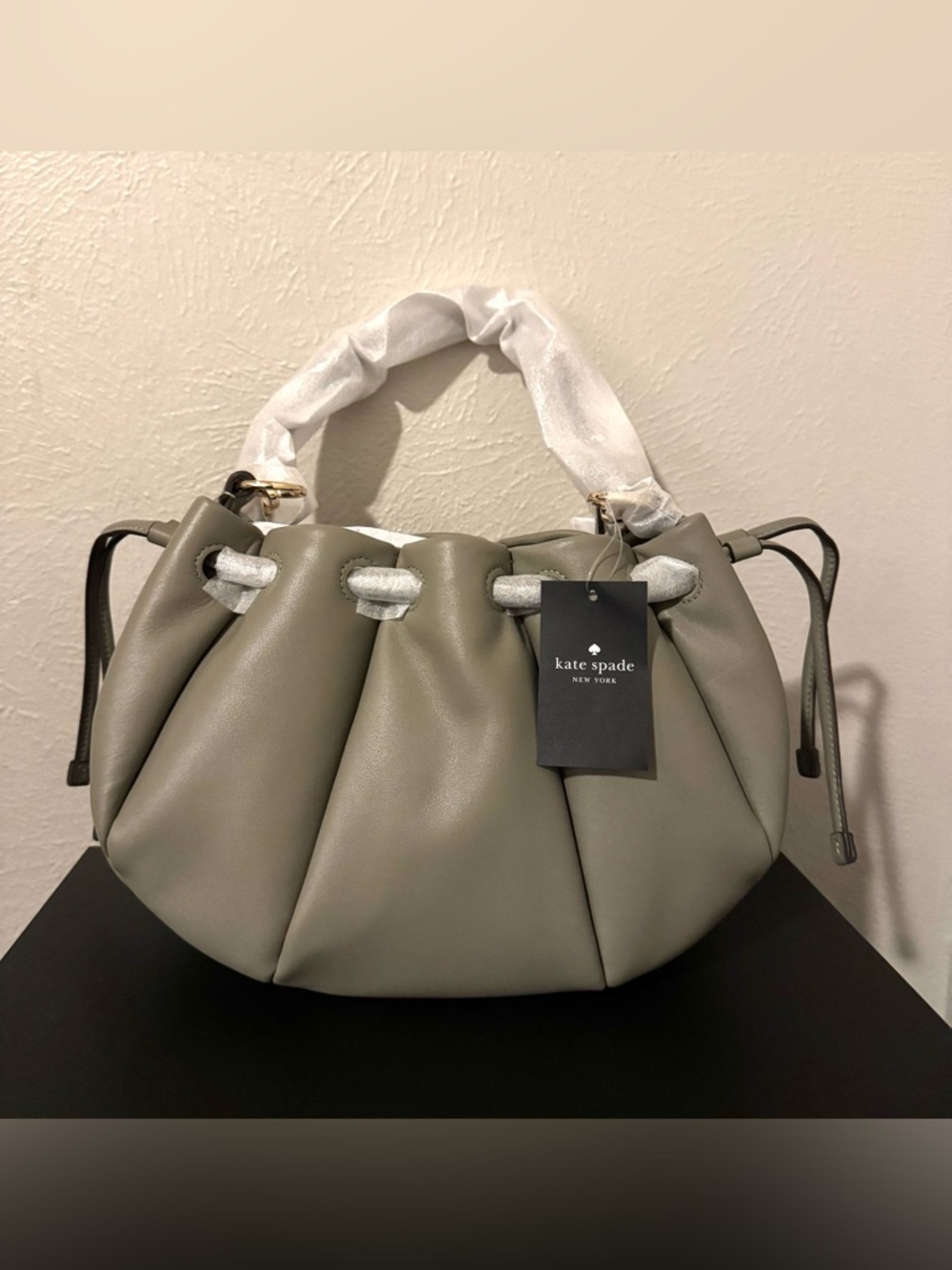 kate spade Olive Green Gathered Leather Shoulder Bag - Picture 5 of 8